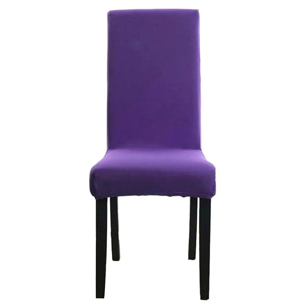 2 Stretch Dining Chair Covers Purple Removable Slipcovers Protectors NNT